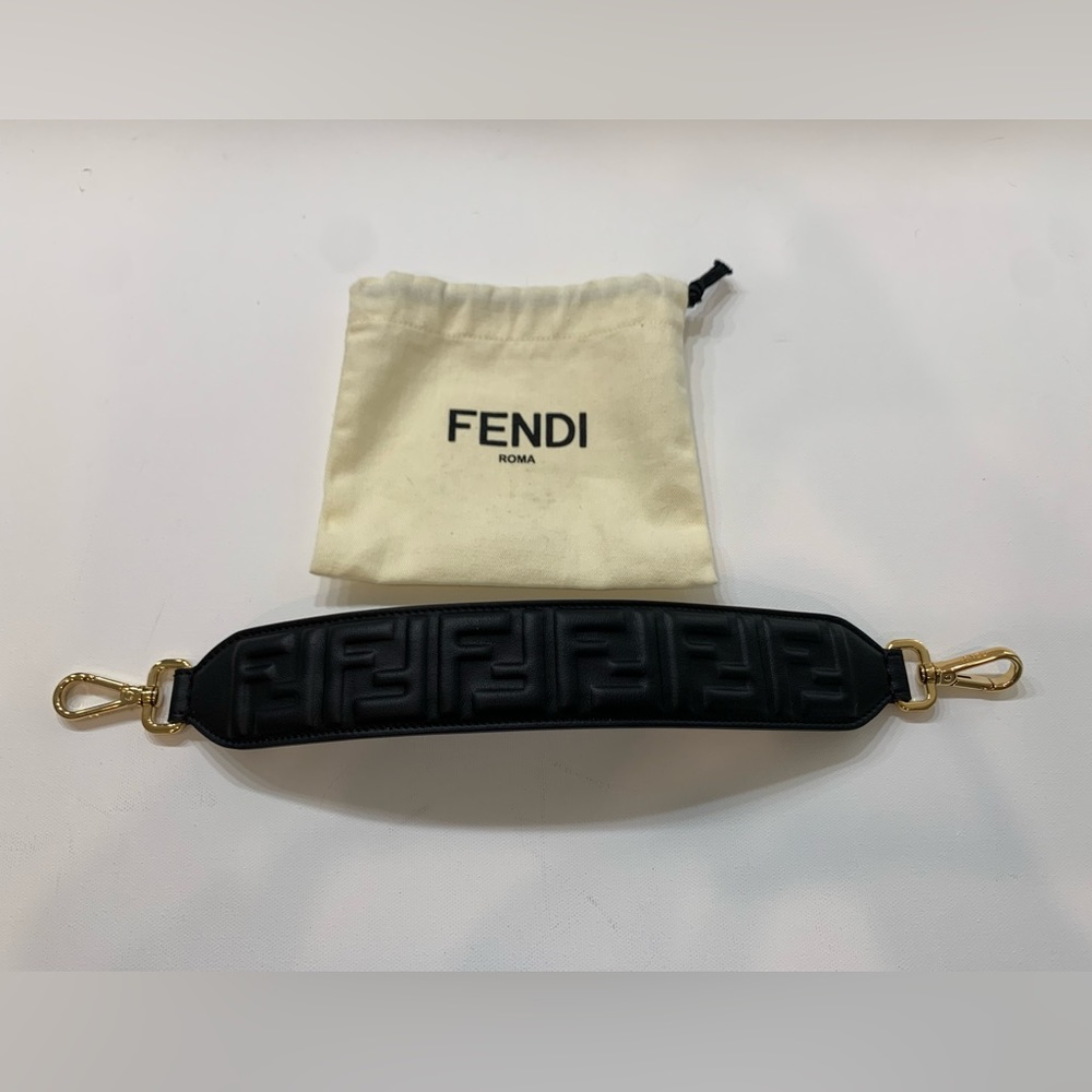 Fendi Calfskin FF Mini Strap You Black